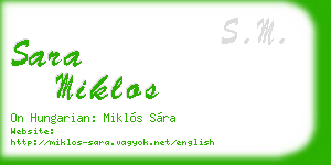 sara miklos business card