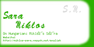 sara miklos business card